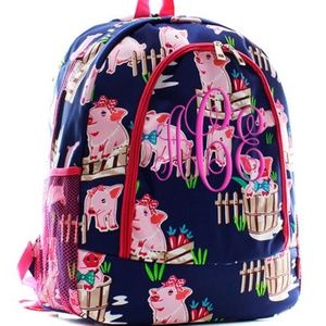 ADORABLE CANVAS PIG TOWN BACKPACK/BOOK BAG!